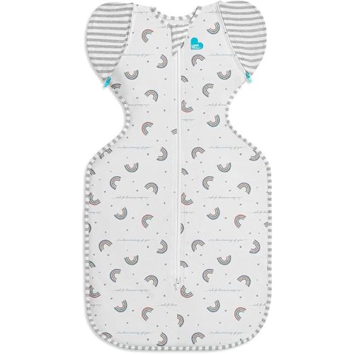 Love to Dream Swaddle Up Transition Swaddle, Patented Zip-Off Wings, Gently Help Baby Transition from Being Swaddled to Arms Free When Showing Signs of Rolling, 1.0 TOG, 13-19 lbs, Rainbow Dream