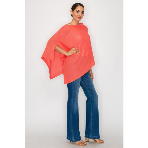 Coral Lightweight Knit Nursing Shawl