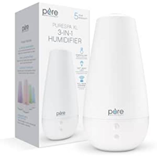 Pure Enrichment® PureSpa™ XL 3-in-1 Cool Mist Humidifier, Essential Oil Diffuser & Mood Light - 2L Tank Provides Powerful Mist Coverage up to 350 sq ft in Bedroom, Office & Large Rooms : Home & Kitchen