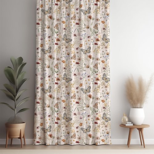 Butterfly Blackout Curtains, Bedroom Wildflower Curtain, Housewarming Gift, Butterfly Nursery Decor, New House Gift, Girls Bedroom