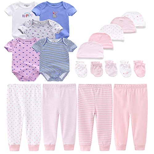 Kiddiezoom Unisex Baby Layette Essentials Giftset Clothing Set 19-Piece For Newborn Baby