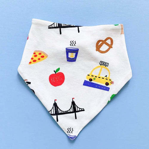 Organic Baby Bib Kerchief, Big City Print | Estella