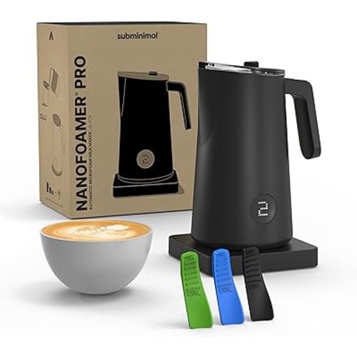 Subminimal NanoFoamer Pro Gen-2 – Revolutionary Hands-Free Microfoam Milk Maker for Cafe-Quality Foam, Coffee Bar Accessories for Dairy & Plant-Based Milk, Perfect Coffee Gifts – US Plug Type