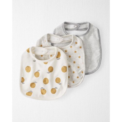 3-Pack Organic Cotton Bibs - Golden Orchard