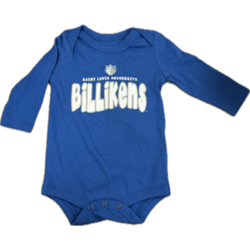 The Billiken Shop: Saint Louis University Billikens Long Sleeve Kids Onesie - 6 Months