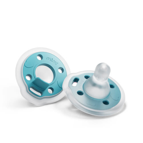 babypace breast-like pacifier 0-6mo 2-set - lagoon | mōmi
