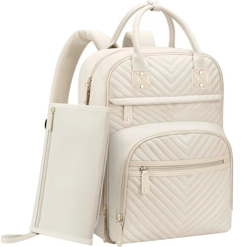 Diaper Bag Backpack for Women with Changing Pad, Baby Bag with Insulated Pockets Multifunctional Diaper Bags For Baby Girl Boy Waterproof Baby Bags For Boys Girls Maternity Bag Beige