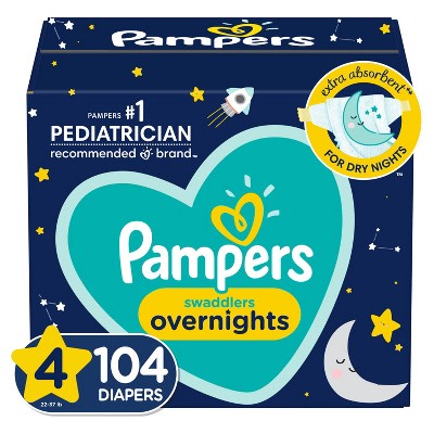 Pampers Swaddlers Overnight Diapers - Size 4, 104