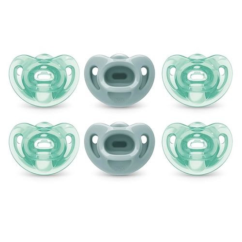NUK Comfy Pacifiers, 0-6 Months, 6 Pack - Blue Assorted
