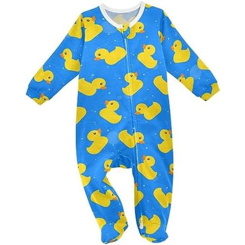 Dogs Funny Pets Baby One-Piece Footies Long Sleeve Rompers Pajamas Zip Front Pjs for Boys Girls kids 3M