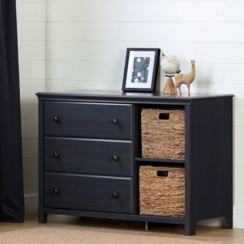 Cotton Candy 3 Drawer Kids' Dresser with Baskets Blueberry - South Shore