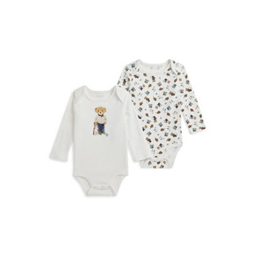 Baby Boys Bear Cotton Bodysuit, 2 Pack
