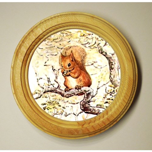 Beatrix Potter Framed Art Print, Squirrel Nutkin, Handmade Pine Wooden Picture Frame