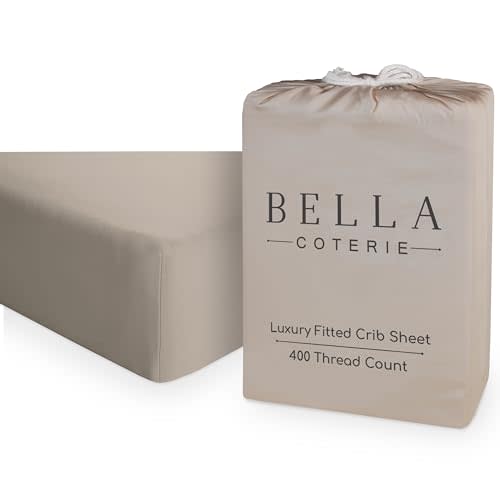 Bella Coterie Luxury Bamboo Crib Sheet | Organically Grown | Ultra Soft | Cooling for Better Sleep | Deep Pocket Fitted Sheet for Crib & Toddler Mattress | Viscose Made from Bamboo [Dune]