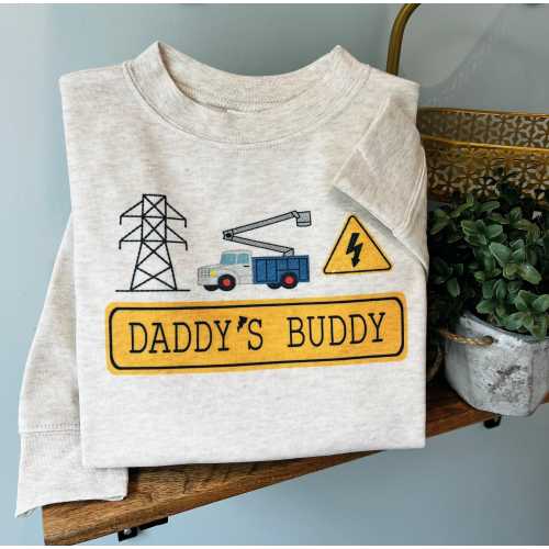 Lineman Trio Daddy’s Buddy Sublimation Baby Shirt, Laughing Giraffe Tee, Custom Kids T shirt