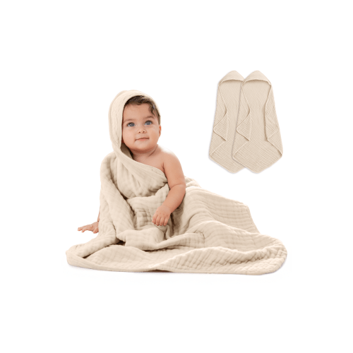 Hooded Baby Towels - 6 Layers, Pack of 2