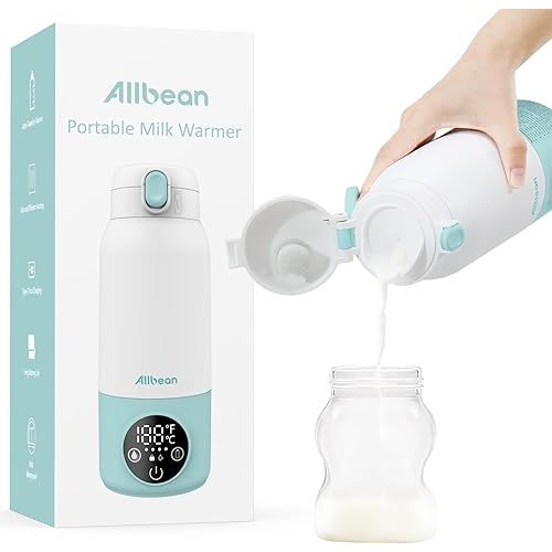 Portable Bottle Warmer -Dual Heating Modes for Breast Milk & Water, Milk Warmer for Baby with Fast Heating,17 Ounces Capacity Suitable for Baby Outdoor, Car, and Airplane Travel Bottle Warmer