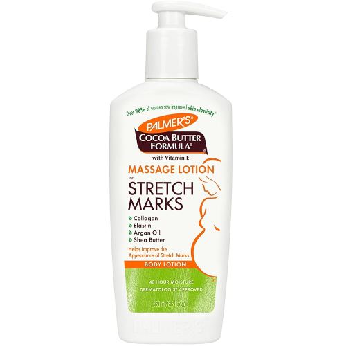 Palmer's Cocoa Butter Formula Massage Lotion For Stretch Marks, Pregnancy Skin Care, Belly Cream with Collagen, Elastin, Argan OIl and Shea Butter, 8.5 Ounces