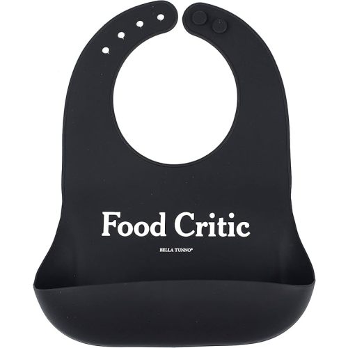 Bella Tunno Wonder Bib – Waterproof Silicone Bibs for Boys & Girls, Non-toxic & BPA Free Silicone Baby Bibs & Toddler Bibs with Adjustable Neck, Easy to Clean (Food Critic)