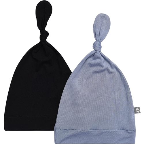 KYTE BABY Bamboo Rayon Baby Beanie Hats Soft Knotted Caps - 2 Pack