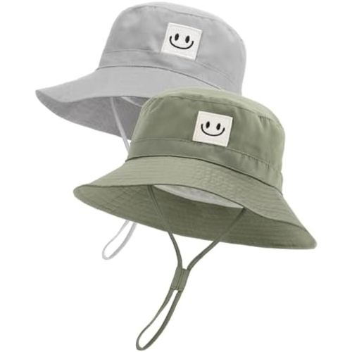 FURTALK Baby Sun Hat Smile Face Toddler Boys Girls Bucket Hat 0-5 Years Kids UPF 50+ Sun Protection Summer Hats