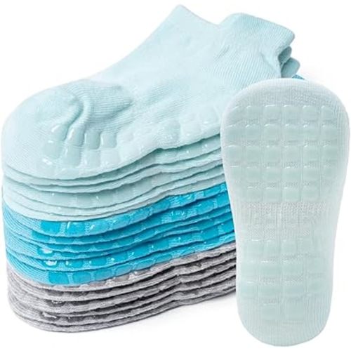 Baby Non Slip Ankle Socks with Grippers for 0 Months-7 Years Old Walking Socks