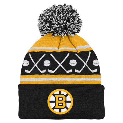 Bruins Infant Face-Off Pom Cuff Knit Hat