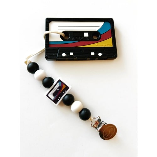 Cassette Tape Teether with Clip