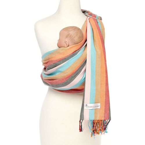 Hip Baby Wrap Ring Sling Baby Carrier for Infants and Toddlers - Beautiful, 100% Soft Cotton Baby Wraps Carrier for Babies 8-35 lbs - Perfect Baby Shower Gifts Moms and Dads - Nursing Cover (Sunset)