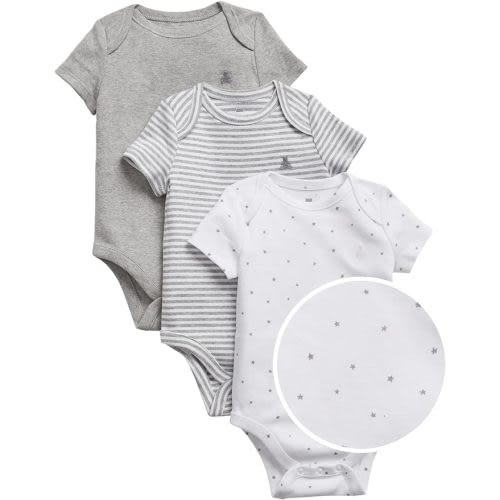 GAP unisex-baby 3-pack First Favourite Short Sleeve Bodysuit