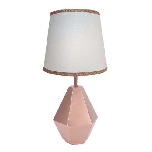 Rose Gold Modern Hexagon Nursery Lamp with Shade & Bulb – Lambs & Ivy