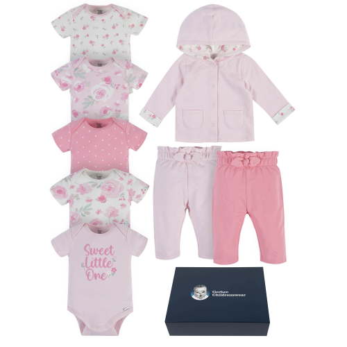 Gerber Baby Boy or Girl Unisex Clothes Outfit Set with Gift Box, 8-Piece (Newborn-3/6 Months) newborn