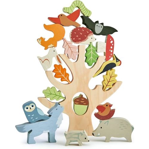 Tender Leaf Toys - Stacking Forest - Wooden Animal Balancing Game for Children and Toddlers - Manual Dexterity and Cognitive Development for Ages 18 Months+