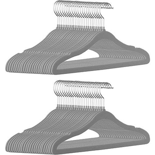 GoodtoU Kids Hangers Velvet 50 Pack 14" - Kids Felt Hangers Non Slip Toddler Hanger Childrens Hanger for Kid
