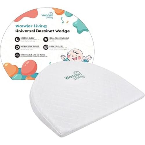 Baby Wedge Pillow for Newborn, Incline, Waterproof, Pregnancy Wedge, Premium Foam with Removable Cover, 15 x 12 x 2.6 inches