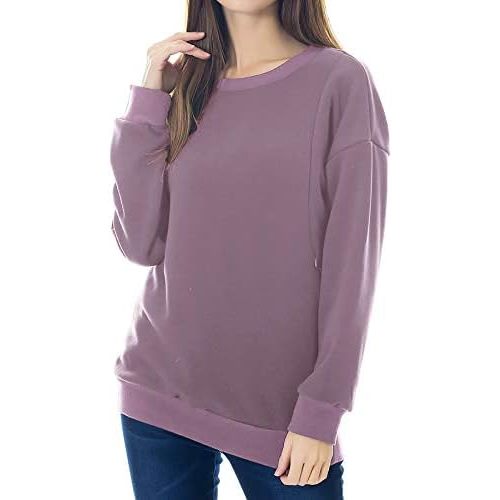 Smallshow Fleece Maternity Nursing Sweatshirt Long Sleeve Breastfeeding Tops