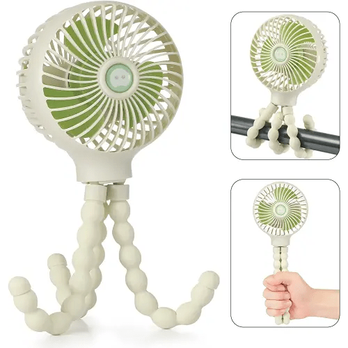 Mini Handheld Portable Baby Stroller Fan (Beige)