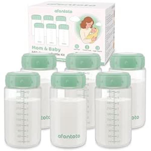 6PCS Breastmilk Storage Bottle for Momcozy Breast Milk Cooler, Wide-Neck Baby Bottles for Pumping Fit Spectra Flange, Spectra Collection Bottles for Fridge, Breastfeeding Essential, 10 oz