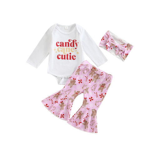 Canis Newborn Baby Girls Cotton Tops Romper Floral Pants 3Pcs Outfits Set Clothes