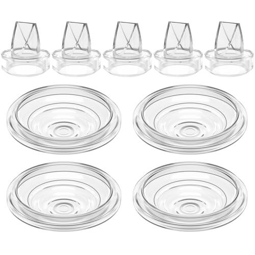 5Pack Silicone Duckbill Valve & 4Pack Silicone Diaphragm Compatible with momcozy S9 / S12 / S9Pro / S12Pro Wearable Breastpump, Breast Pump Replacement Parts, Breastfeeding Essential Accessories