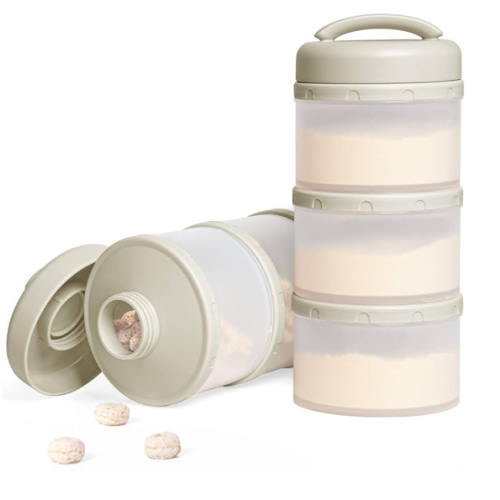 Termichy Stackable Formula Dispenser Portable Milk Powder Container, 2 Pack, Warm Grey