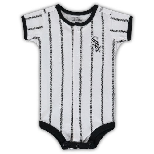 Newborn Chicago White Sox White/Black Power Hitter Short Sleeve Bodysuit