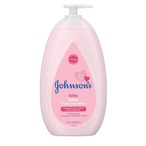 Johnson's Moisturizing Mild Pink Baby Lotion with Coconut Oil for Delicate Baby Skin, Paraben-, Phthalate- & Dye-Free, Hypoallergenic & Dermatologist-Tested, Baby Skin Care, 27.1 Fl. Oz - 27.1 Fl Oz (Pack of 1)