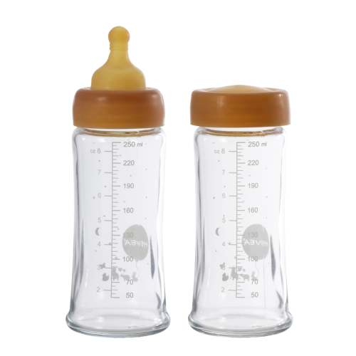 Wide Neck Baby Glass Bottles Two-Pack - 250ml/8.5oz