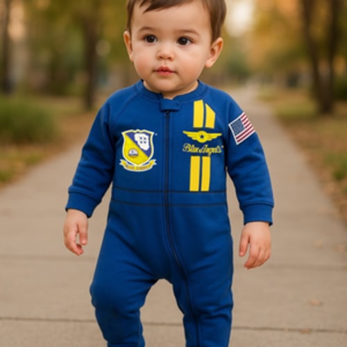 Baby Flight Suit Crawler w Patches