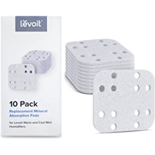 LEVOIT Humidifier Replacement Filters 10-Pack, Mineral Absorption Pad, Compatible with LV600S, LV600HH, OasisMist450S, Capture Fine Particles in Water Tank to Improve Humidification Efficiency, White
