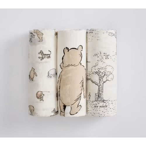 Organic Disney Winnie The Pooh Muslin Swaddle Set | Pottery Barn Kids Australia
