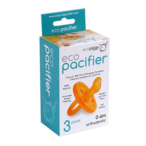 Orthodontic Natural Rubber Pacifier (Set of 3) Size: 0-6 Months