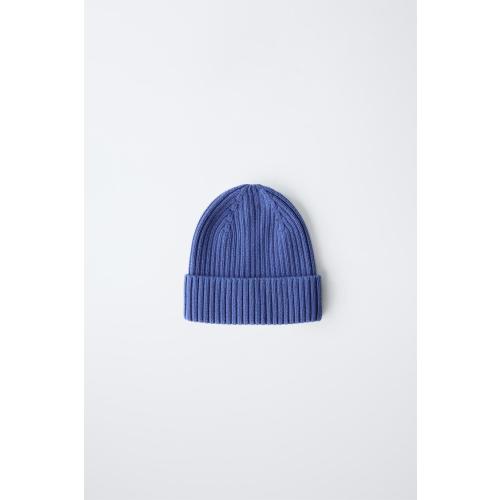 RIBBED KNIT HAT - Blue | ZARA United States