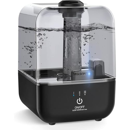 Cool Mist Humidifier, Ultrasonic Air Humidifiers for Bedroom Babies Home, 4.5L Large Top Fill Desk Humidifiers with Three Mist Modes, 360° Nozzle, Auto Shut-Off, Lasts Up to 30 Hours, Super Quiet